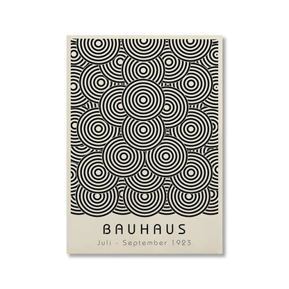 Vintage Retro Geometric Bauhaus Canvas Print Wall Art for Home Decor