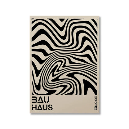 Vintage Retro Geometric Bauhaus Canvas Print Wall Art for Home Decor