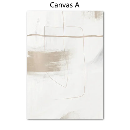 Absolute Minimal Beige White Abstract Wall Art Fine Art Canvas Prints Simple Artworks For Modern Apartment Living Room Art For Contemporary Decor | Kunsthaus Atelier-Homeandso
