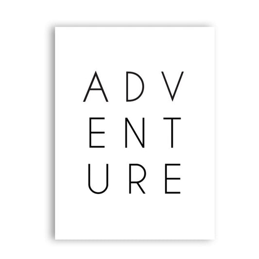Adventure Poster Wall Art Typographic Word Art Fine Art Canvas Print Minimalist Inspirational Picture For Living Room Nordic Bedroom Wall Decor | Kunsthaus Atelier-Homeandso