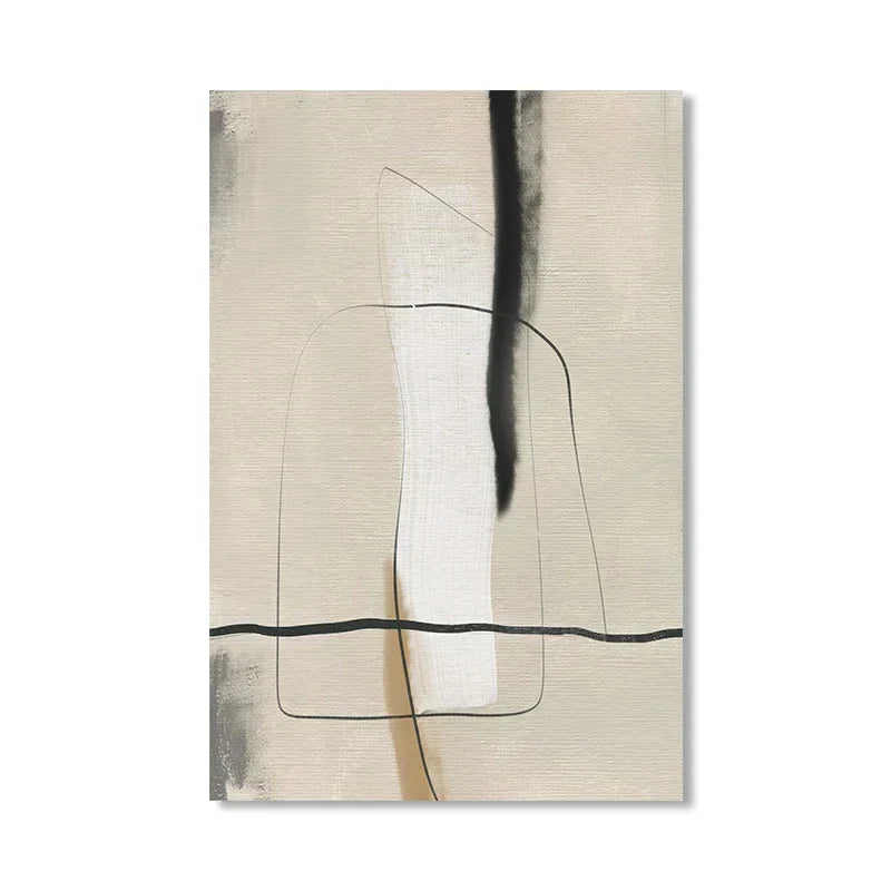 Beige Gray Black Scandinavian Abstract Wall Art Fine Art Canvas Prints Beige Grey Pictures For Minimalist Living Room Art For Contemporary Interiors | Kunsthaus Atelier-Homeandso