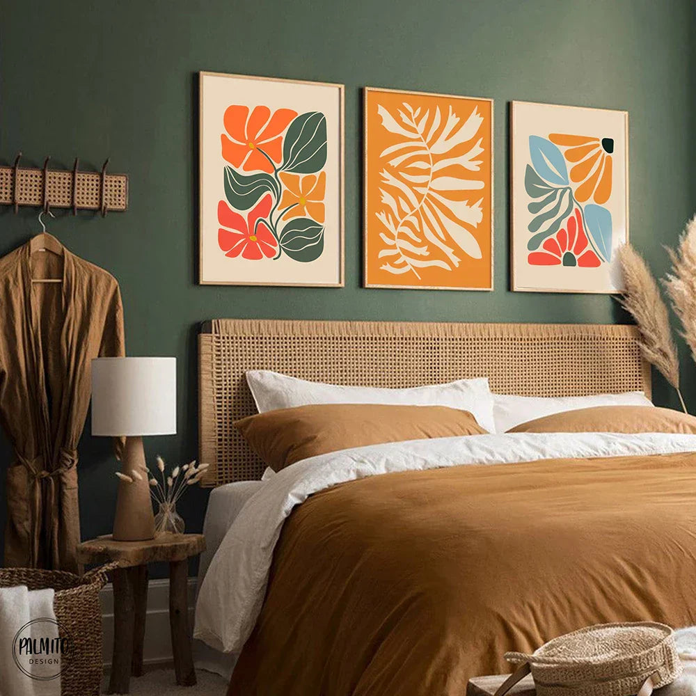Bright Colorful Botanical Abstract Wall Art Fine Art Canvas Prints Vibrant Color Pictures For Modern Home Living Room Bedroom Art Decor | Kunsthaus Atelier-Homeandso