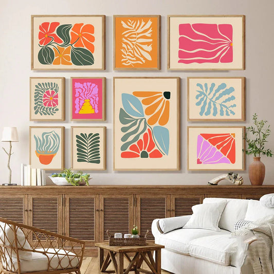 Bright Colorful Botanical Abstract Wall Art Fine Art Canvas Prints Vibrant Color Pictures For Modern Home Living Room Bedroom Art Decor | Kunsthaus Atelier-Homeandso