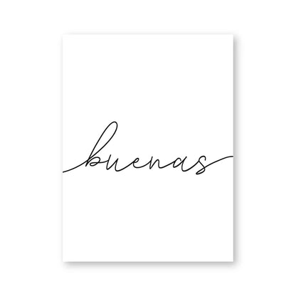 Buenas Noches Good Night Spanish Quotes Post Simple Black White Quotations Wall Art Fine Art Canvas Prints Minimalist Nordic Pictures For Bedroom | Kunsthaus Atelier-Homeandso