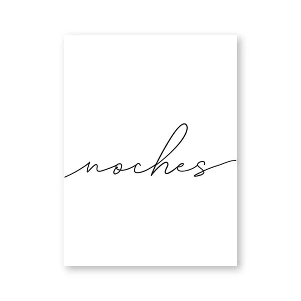 Buenas Noches Good Night Spanish Quotes Post Simple Black White Quotations Wall Art Fine Art Canvas Prints Minimalist Nordic Pictures For Bedroom | Kunsthaus Atelier-Homeandso