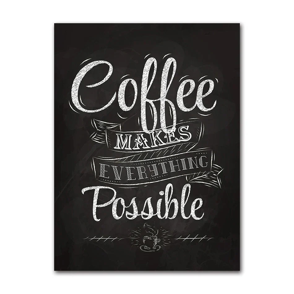 Coffee Connoisseur Wall Art Fine Art Canvas Prints Black White Coffee Menu Poster Pictures For Kitchen Diner Coffee Shop Cafe Art Decor | Kunsthaus Atelier-Homeandso