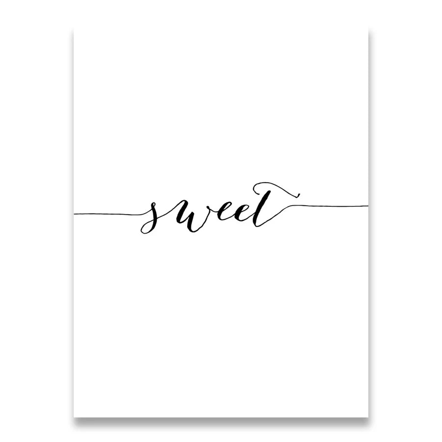 Daily Inspiration Words Wall Art Fine Art Canvas Prints Love Smile Sweet Dreams Quotations Posters Black White Pictures For Living Room Bedroom Art Decor | Kunsthaus Atelier-Homeandso