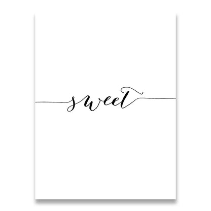 Daily Inspiration Words Wall Art Fine Art Canvas Prints Love Smile Sweet Dreams Quotations Posters Black White Pictures For Living Room Bedroom Art Decor | Kunsthaus Atelier-Homeandso