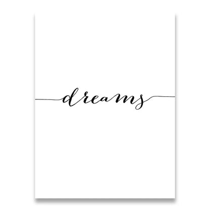 Daily Inspiration Words Wall Art Fine Art Canvas Prints Love Smile Sweet Dreams Quotations Posters Black White Pictures For Living Room Bedroom Art Decor | Kunsthaus Atelier-Homeandso