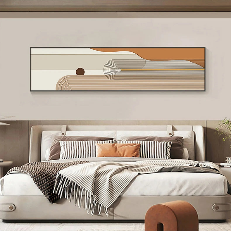 Geometric Curved Lines Earthy Tones Wall Art Fine Art Canvas Prints Modern Wide Format Pictures For Living Room Above The Sofa Art For Above The Bed | Kunsthaus Atelier-Homeandso