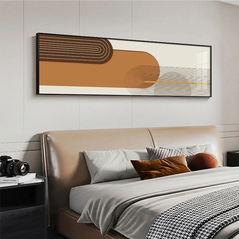 Geometric Curved Lines Earthy Tones Wall Art Fine Art Canvas Prints Modern Wide Format Pictures For Living Room Above The Sofa Art For Above The Bed | Kunsthaus Atelier-Homeandso