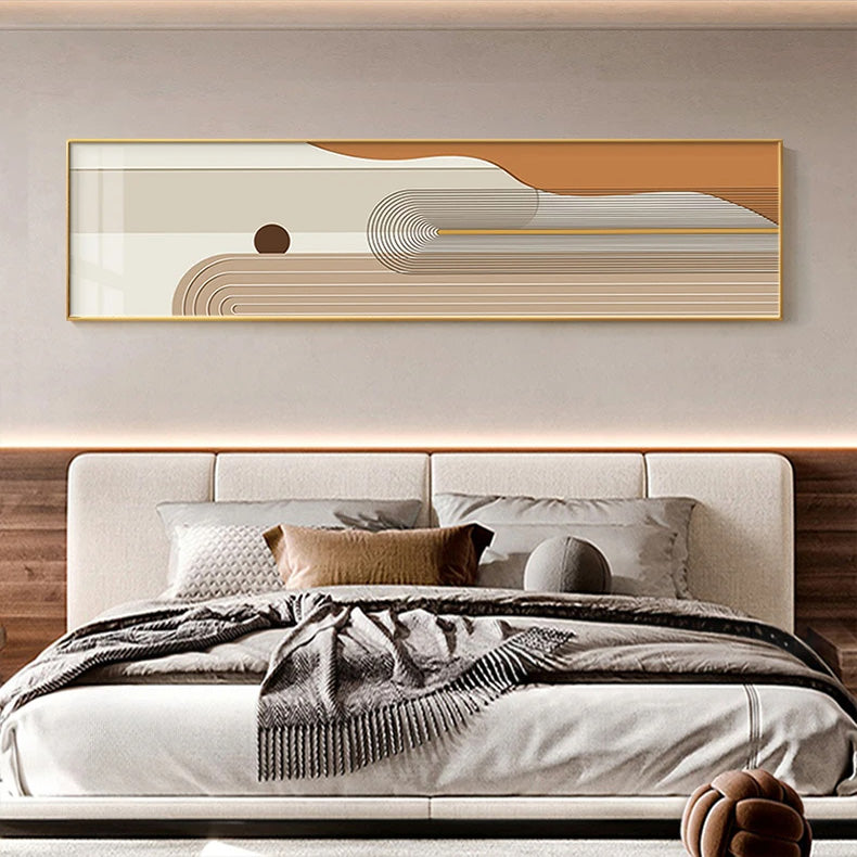 Geometric Curved Lines Earthy Tones Wall Art Fine Art Canvas Prints Modern Wide Format Pictures For Living Room Above The Sofa Art For Above The Bed | Kunsthaus Atelier-Homeandso