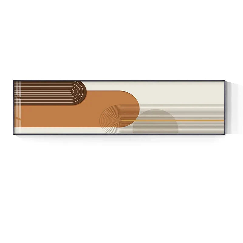 Geometric Curved Lines Earthy Tones Wall Art Fine Art Canvas Prints Modern Wide Format Pictures For Living Room Above The Sofa Art For Above The Bed | Kunsthaus Atelier-Homeandso