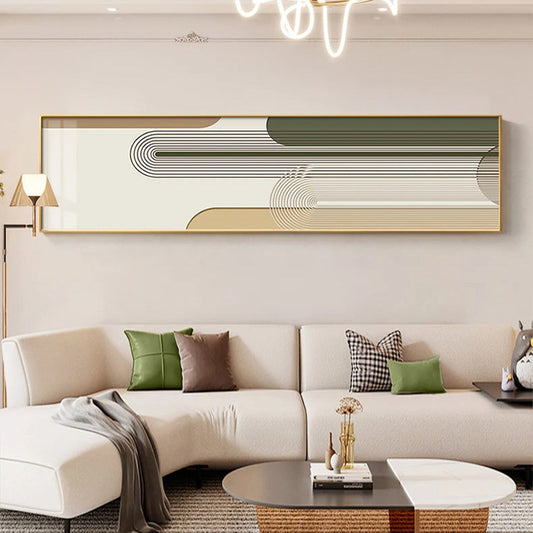 Geometric Curved Lines Earthy Tones Wall Art Fine Art Canvas Prints Modern Wide Format Pictures For Living Room Above The Sofa Art For Above The Bed | Kunsthaus Atelier-Homeandso