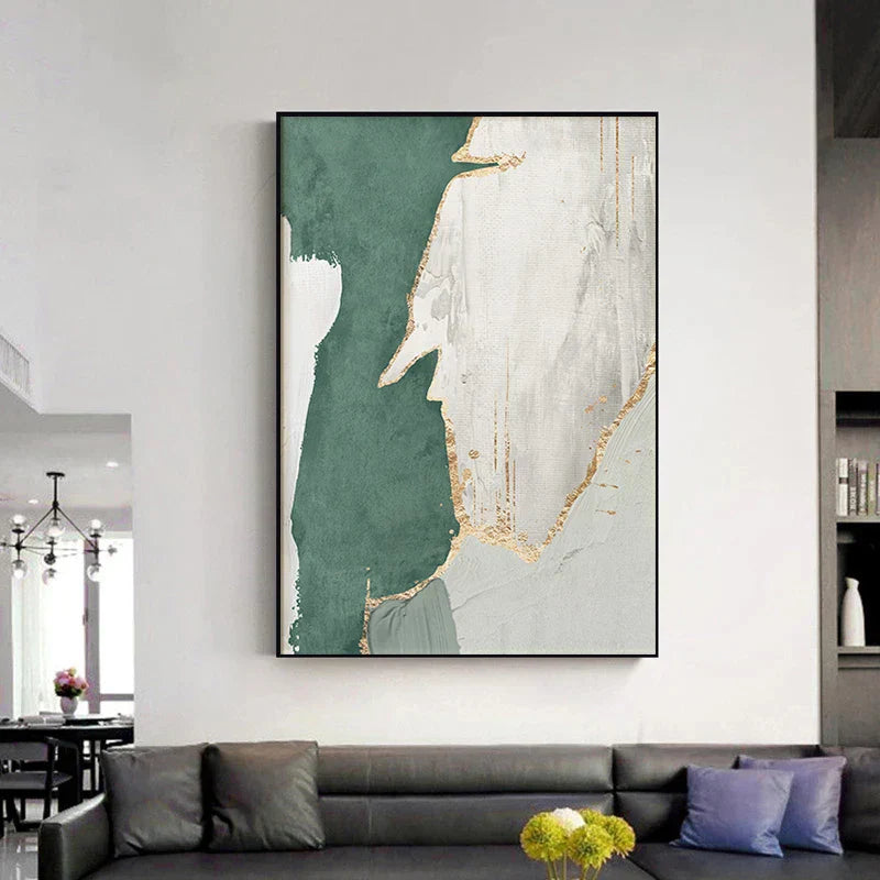 Green Brown Nordic Abstract Geomorphic Wall Art Fine Art Canvas Prints Pictures For Modern Apartment Living Room Home Office Art Decor | Kunsthaus Atelier-Homeandso