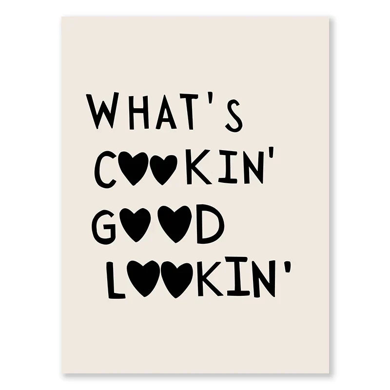 Kitchen Cooking Love Quotes Wall Art Fine Art Canvas Prints Minimalist Modern Typographic Posters Pictures For Kitchen Dining Room Cafe Art Decor | Kunsthaus Atelier-Homeandso