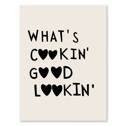 Kitchen Cooking Love Quotes Wall Art Fine Art Canvas Prints Minimalist Modern Typographic Posters Pictures For Kitchen Dining Room Cafe Art Decor | Kunsthaus Atelier-Homeandso