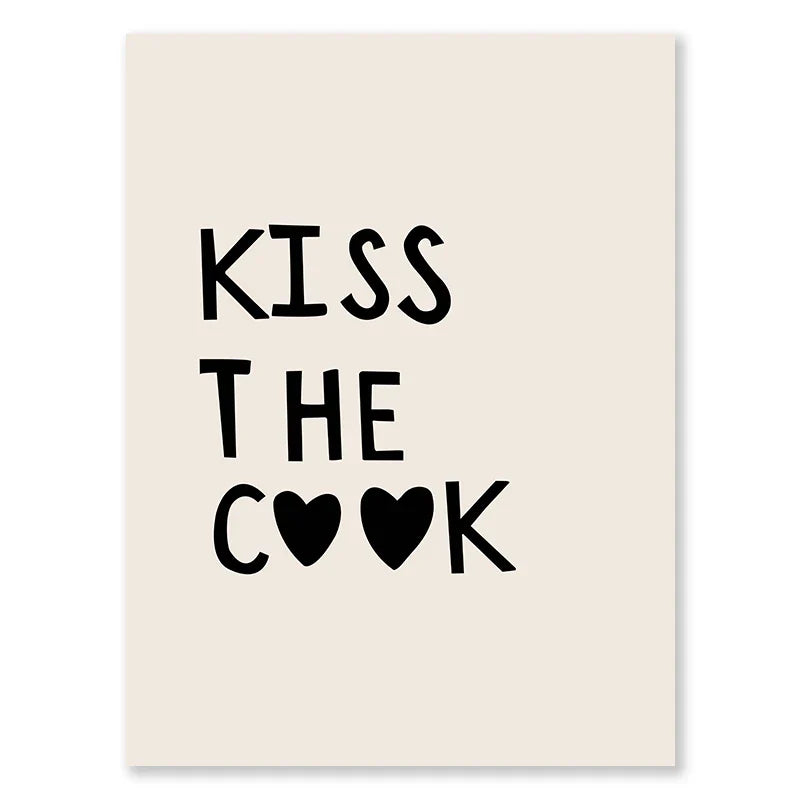 Kitchen Cooking Love Quotes Wall Art Fine Art Canvas Prints Minimalist Modern Typographic Posters Pictures For Kitchen Dining Room Cafe Art Decor | Kunsthaus Atelier-Homeandso