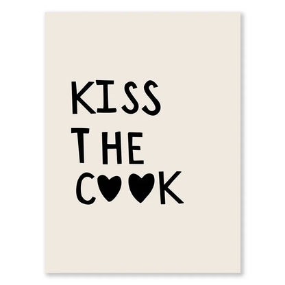 Kitchen Cooking Love Quotes Wall Art Fine Art Canvas Prints Minimalist Modern Typographic Posters Pictures For Kitchen Dining Room Cafe Art Decor | Kunsthaus Atelier-Homeandso