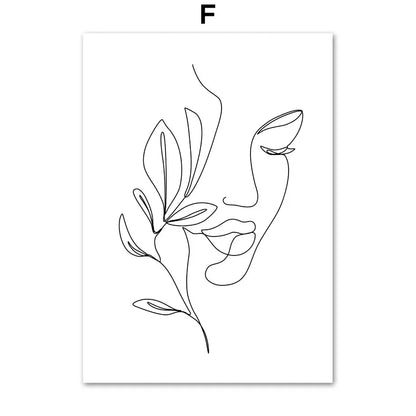 Minimalist Abstract Black White Beauty Figure Art Line Art Fine Art Canvas Prints Pictures For Living Room Bedroom Salon Art Decor | Kunsthaus Atelier-Homeandso