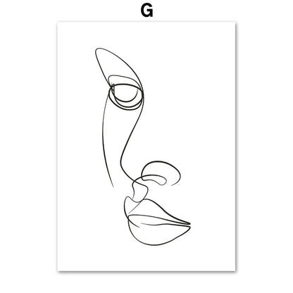 Minimalist Abstract Black White Beauty Figure Art Line Art Fine Art Canvas Prints Pictures For Living Room Bedroom Salon Art Decor | Kunsthaus Atelier-Homeandso