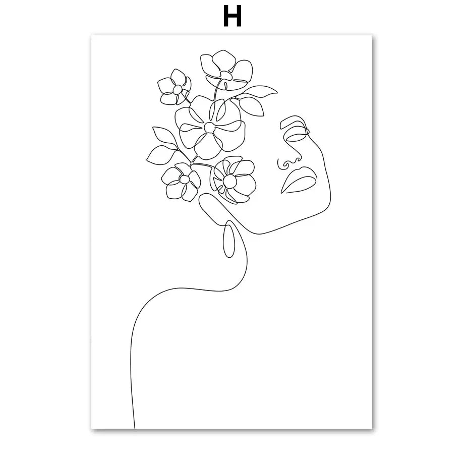 Minimalist Abstract Black White Beauty Figure Art Line Art Fine Art Canvas Prints Pictures For Living Room Bedroom Salon Art Decor | Kunsthaus Atelier-Homeandso
