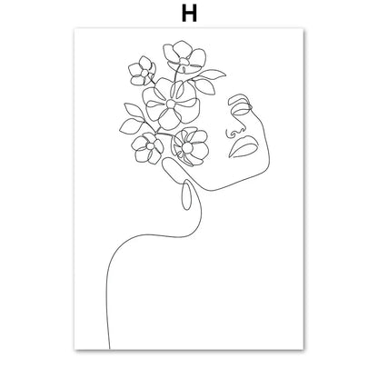Minimalist Abstract Black White Beauty Figure Art Line Art Fine Art Canvas Prints Pictures For Living Room Bedroom Salon Art Decor | Kunsthaus Atelier-Homeandso