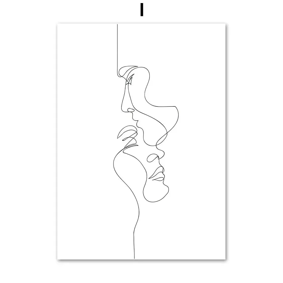 Minimalist Abstract Black White Beauty Figure Art Line Art Fine Art Canvas Prints Pictures For Living Room Bedroom Salon Art Decor | Kunsthaus Atelier-Homeandso