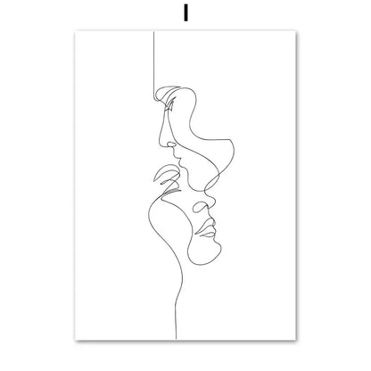 Minimalist Abstract Black White Beauty Figure Art Line Art Fine Art Canvas Prints Pictures For Living Room Bedroom Salon Art Decor | Kunsthaus Atelier-Homeandso