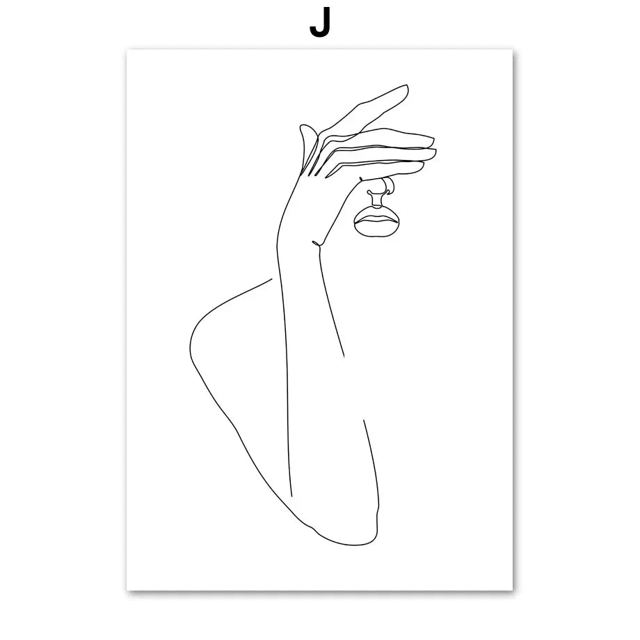 Minimalist Abstract Black White Beauty Figure Art Line Art Fine Art Canvas Prints Pictures For Living Room Bedroom Salon Art Decor | Kunsthaus Atelier-Homeandso
