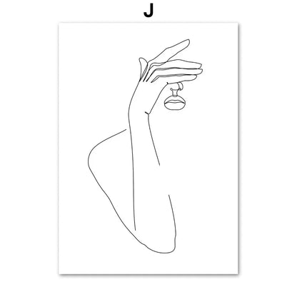 Minimalist Abstract Black White Beauty Figure Art Line Art Fine Art Canvas Prints Pictures For Living Room Bedroom Salon Art Decor | Kunsthaus Atelier-Homeandso