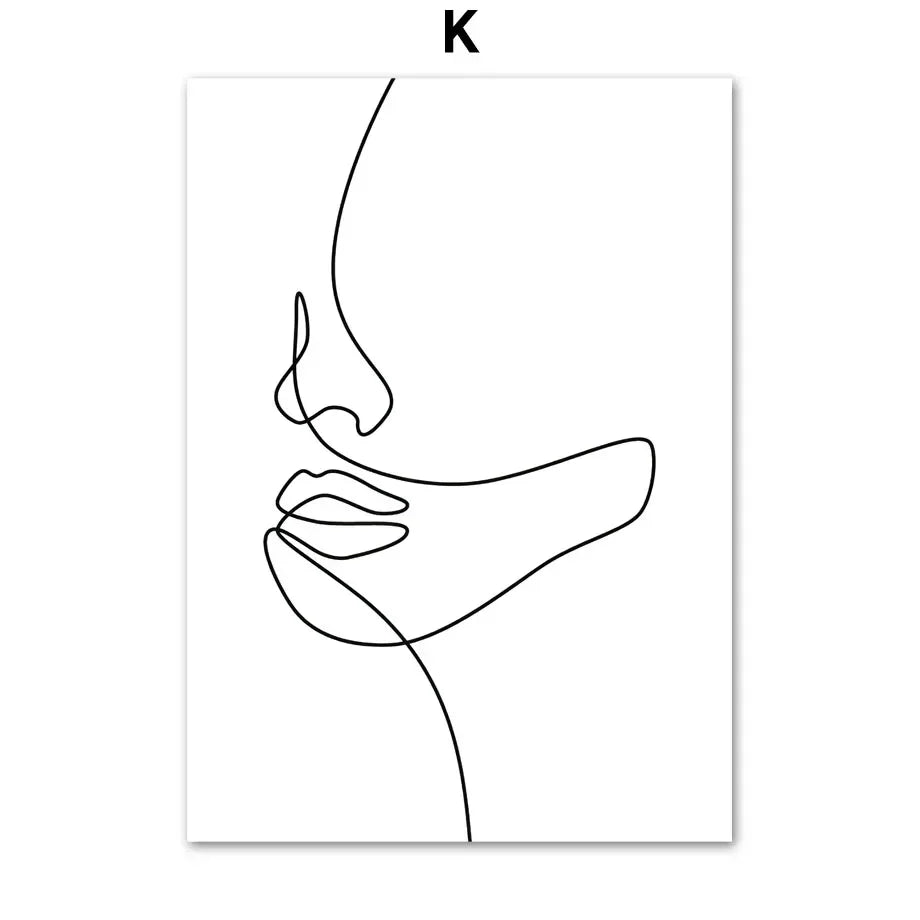 Minimalist Abstract Black White Beauty Figure Art Line Art Fine Art Canvas Prints Pictures For Living Room Bedroom Salon Art Decor | Kunsthaus Atelier-Homeandso