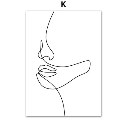 Minimalist Abstract Black White Beauty Figure Art Line Art Fine Art Canvas Prints Pictures For Living Room Bedroom Salon Art Decor | Kunsthaus Atelier-Homeandso