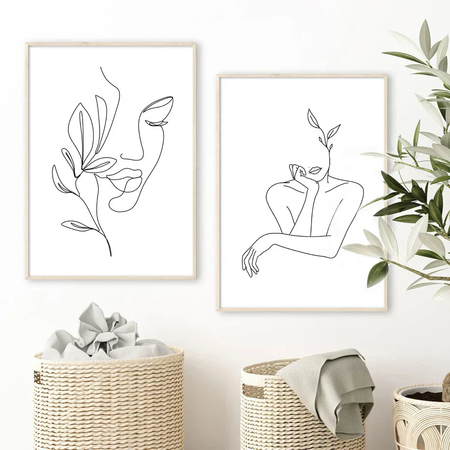 Minimalist Abstract Black White Beauty Figure Art Line Art Fine Art Canvas Prints Pictures For Living Room Bedroom Salon Art Decor | Kunsthaus Atelier-Homeandso
