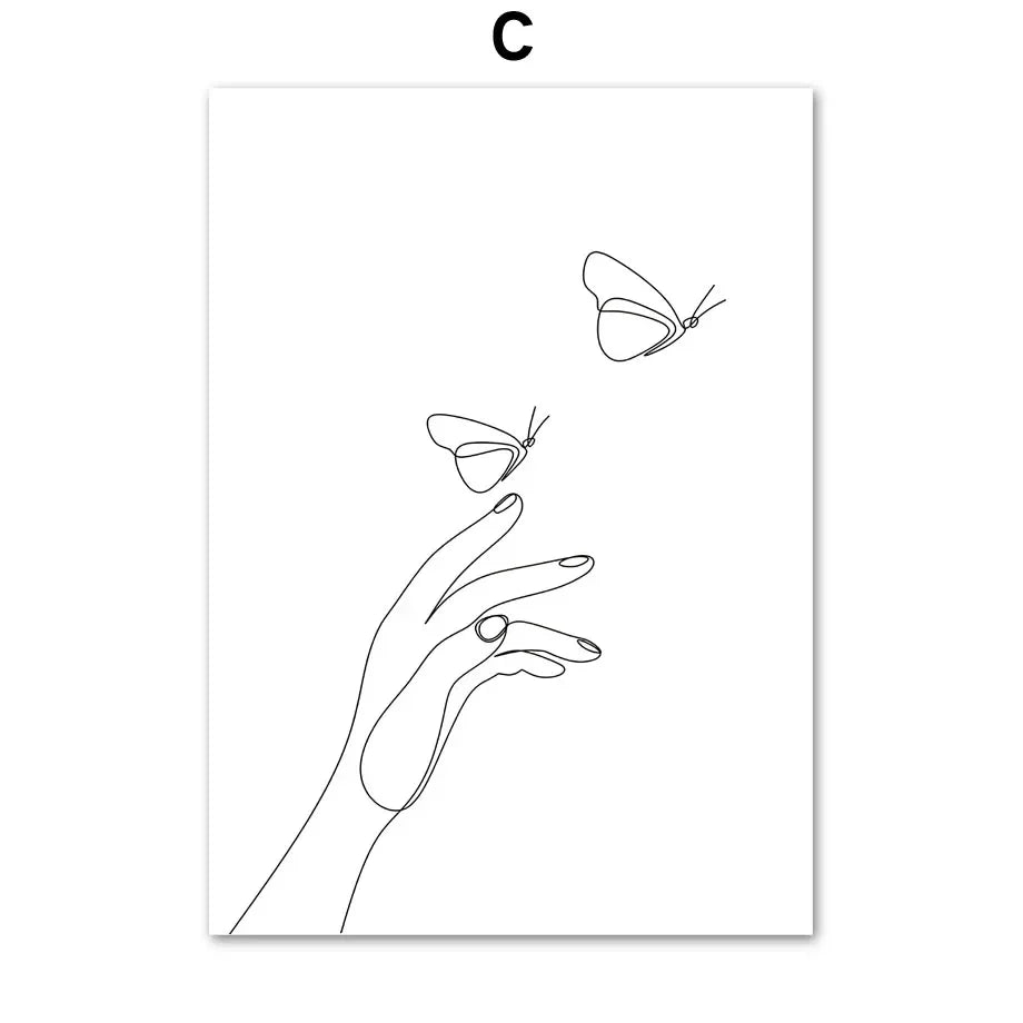 Minimalist Abstract Black White Beauty Figure Art Line Art Fine Art Canvas Prints Pictures For Living Room Bedroom Salon Art Decor | Kunsthaus Atelier-Homeandso