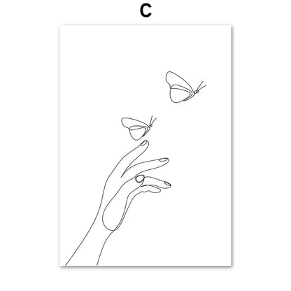 Minimalist Abstract Black White Beauty Figure Art Line Art Fine Art Canvas Prints Pictures For Living Room Bedroom Salon Art Decor | Kunsthaus Atelier-Homeandso