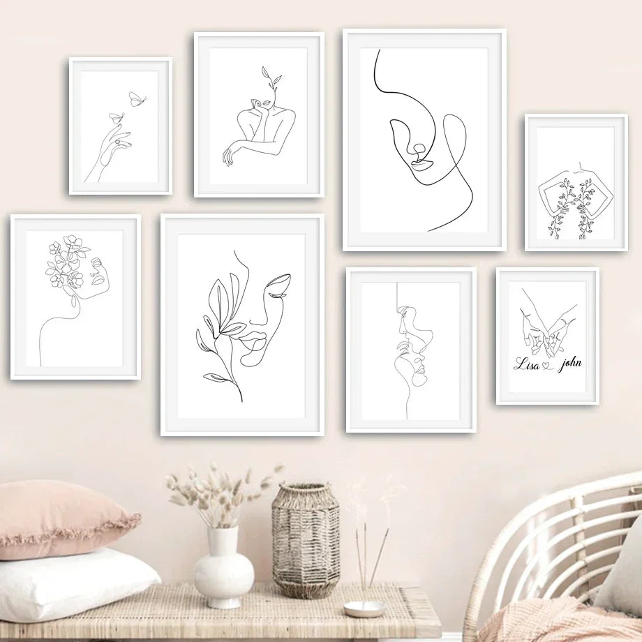 Minimalist Abstract Black White Beauty Figure Art Line Art Fine Art Canvas Prints Pictures For Living Room Bedroom Salon Art Decor | Kunsthaus Atelier-Homeandso