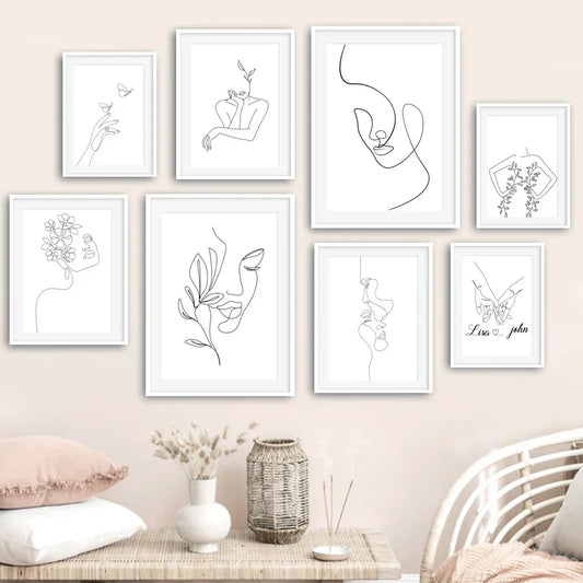 Minimalist Abstract Black White Beauty Figure Art Line Art Fine Art Canvas Prints Pictures For Living Room Bedroom Salon Art Decor | Kunsthaus Atelier-Homeandso