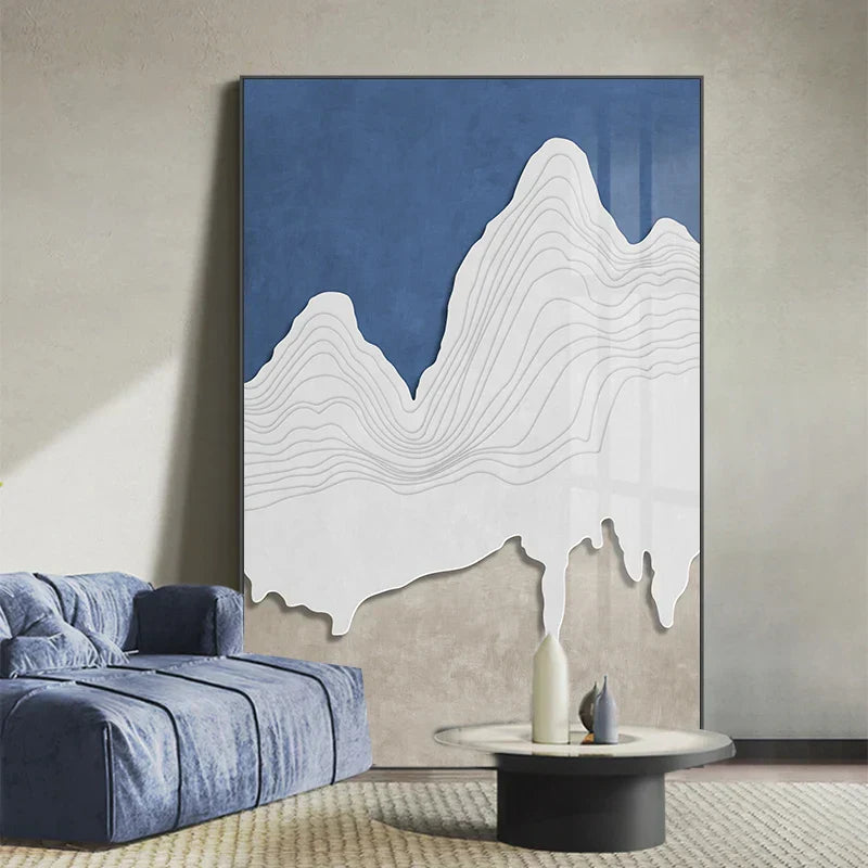 Minimalist Abstract Landscape Mountain Contour Lines Wall Art Poster Fine Art Canvas Print Picture For Living Room Bedroom Scandinavian Foyer Art Decor | Kunsthaus Atelier-Homeandso