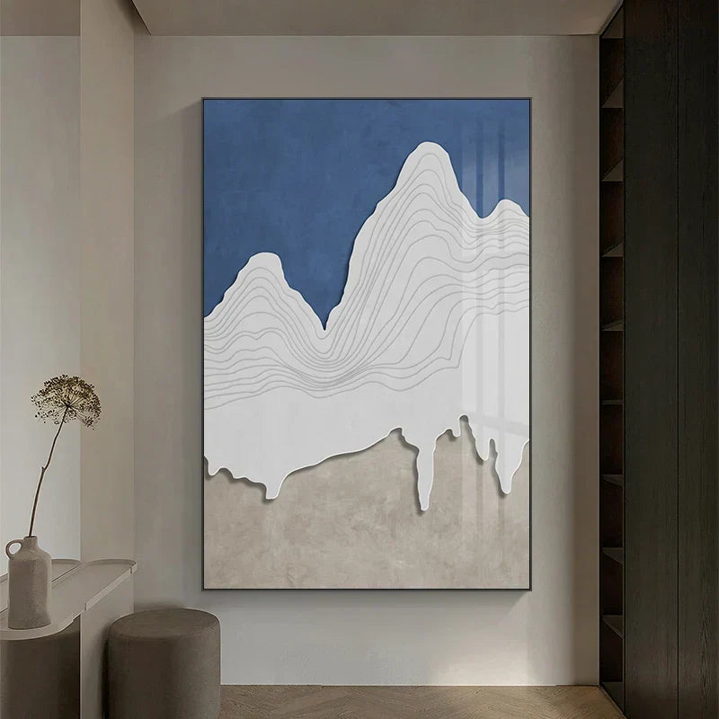 Minimalist Abstract Landscape Mountain Contour Lines Wall Art Poster Fine Art Canvas Print Picture For Living Room Bedroom Scandinavian Foyer Art Decor | Kunsthaus Atelier-Homeandso