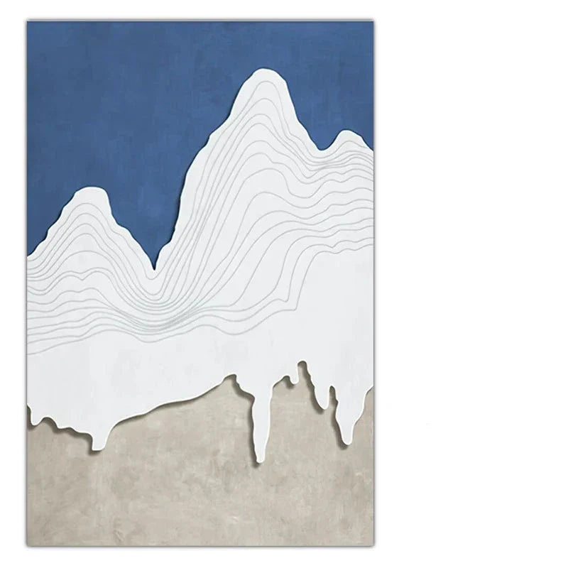 Minimalist Abstract Landscape Mountain Contour Lines Wall Art Poster Fine Art Canvas Print Picture For Living Room Bedroom Scandinavian Foyer Art Decor | Kunsthaus Atelier-Homeandso