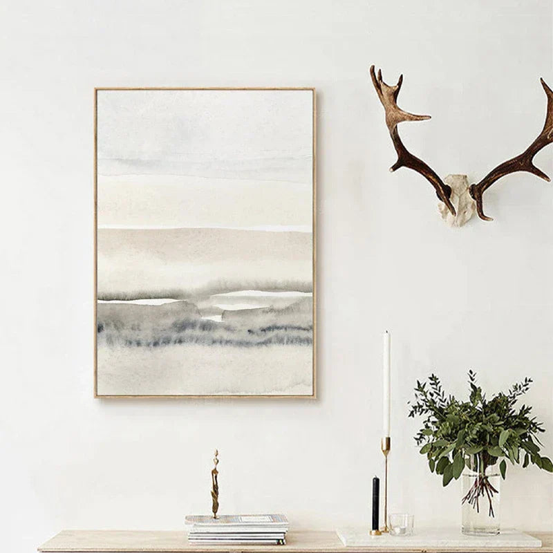 Minimalist Abstract Landscape Wall Art Fine Art Canvas Prints Beige Grey Pictures For Modern Living Room Bedroom Dining Room Scandinavian Home Decor | Kunsthaus Atelier-Homeandso