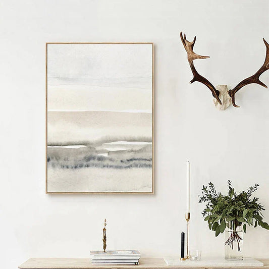 Minimalist Abstract Landscape Wall Art Fine Art Canvas Prints Beige Grey Pictures For Modern Living Room Bedroom Dining Room Scandinavian Home Decor | Kunsthaus Atelier-Homeandso