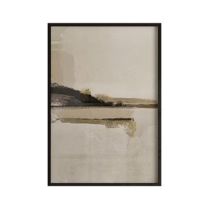 Minimalist Abstract Landscape Wall Art Neutral Colors Fine Art Canvas Prints Beige/Black Pictures For Living Room, Bedroom, Art For Contemporary Interiors | Kunsthaus Atelier-Homeandso