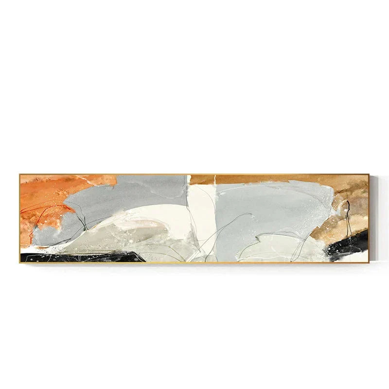 Nordic Geomorphic Abstract Wide Format Wall Art Fine Art Canvas Prints Modern Pictures For Above The Bed Contemporary Living Room Art For Above The Sofa | Kunsthaus Atelier-Homeandso