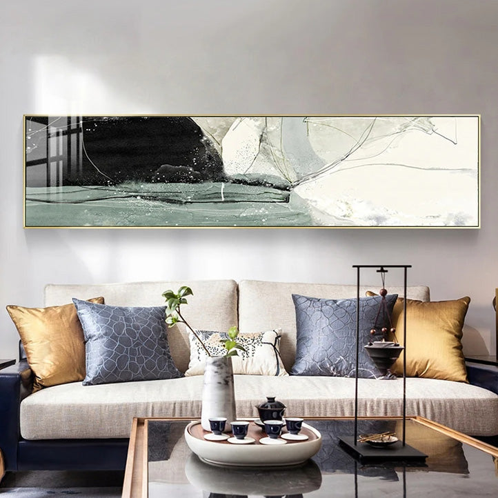 Nordic Geomorphic Abstract Wide Format Wall Art Fine Art Canvas Prints Modern Pictures For Above The Bed Contemporary Living Room Art For Above The Sofa | Kunsthaus Atelier-Homeandso