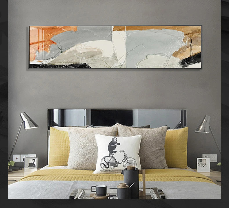 Nordic Geomorphic Abstract Wide Format Wall Art Fine Art Canvas Prints Modern Pictures For Above The Bed Contemporary Living Room Art For Above The Sofa | Kunsthaus Atelier-Homeandso