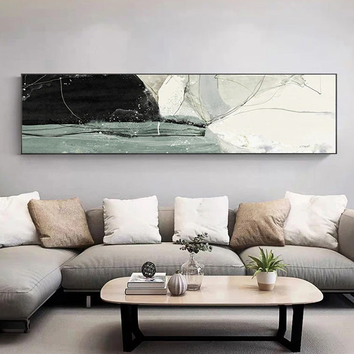 Nordic Geomorphic Abstract Wide Format Wall Art Fine Art Canvas Prints Modern Pictures For Above The Bed Contemporary Living Room Art For Above The Sofa | Kunsthaus Atelier-Homeandso