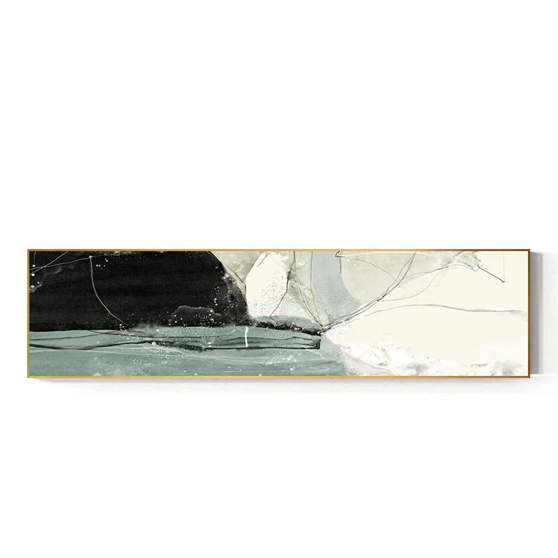 Nordic Geomorphic Abstract Wide Format Wall Art Fine Art Canvas Prints Modern Pictures For Above The Bed Contemporary Living Room Art For Above The Sofa | Kunsthaus Atelier-Homeandso