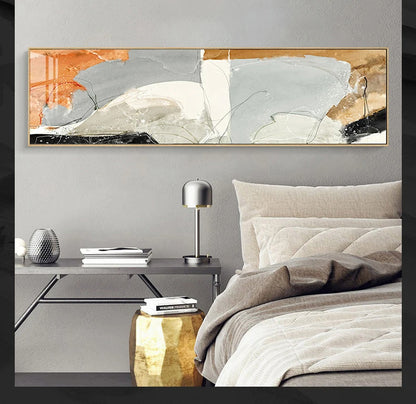 Nordic Geomorphic Abstract Wide Format Wall Art Fine Art Canvas Prints Modern Pictures For Above The Bed Contemporary Living Room Art For Above The Sofa | Kunsthaus Atelier-Homeandso